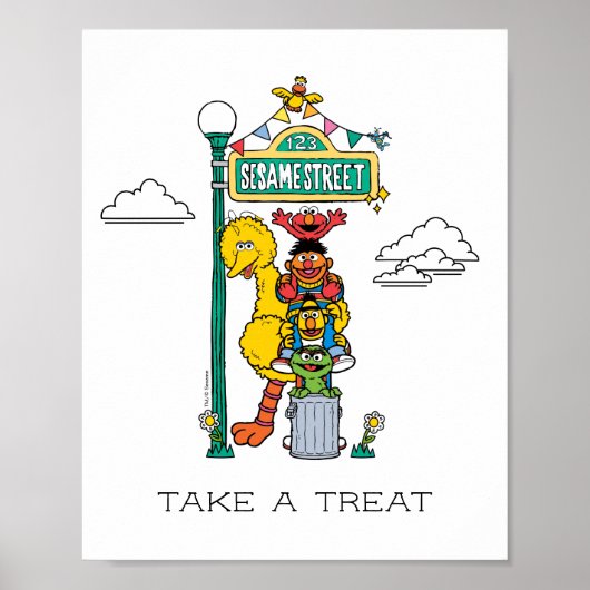 Sesame Street Characters & Street Sign Poster (Vorne)