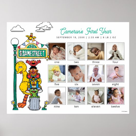 Sesame Street Characters & Street Sign Poster (Vorne)