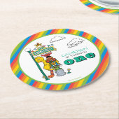 Sesame Street Characters & Street Sign Round Paper Runder Pappuntersetzer (Angewinkelt)