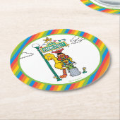 Sesame Street Characters & Street Sign Round Paper Runder Pappuntersetzer (Angewinkelt)