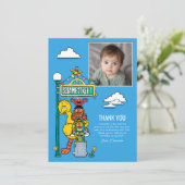 Sesame Street Characters & Street Sign Thank You C Dankeskarte (Stehend Vorderseite)