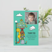 Sesame Street Characters & Street Sign Thank You C Dankeskarte (Stehend Vorderseite)