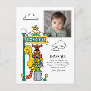 Sesame Street Charaktere & Straßenschild Danke P Postkarte