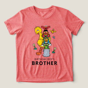Sesame Street Charaktere & Straßenschild Geburtsta Tri-Blend Shirt