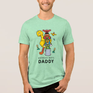 Sesame Street Charaktere & Straßenschild Geburtsta Tri-Blend Shirt