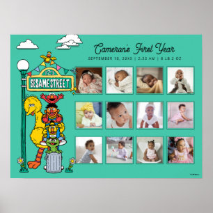 Sesame Street Charaktere & Straßenschild Poster