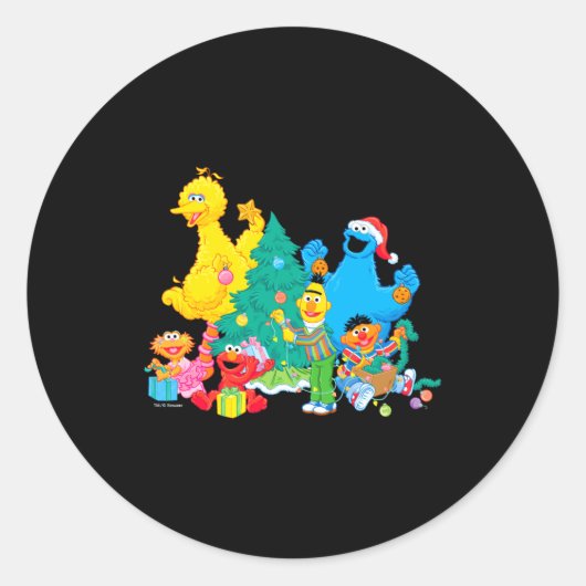 Sesame Street Christmas Pals  Runder Aufkleber (Vorderseite)