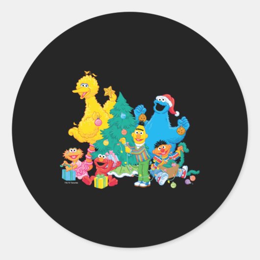 Sesame Street Christmas Pals Runder Aufkleber (Vorderseite)