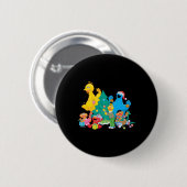 Sesame Street Christmas Pals T Shirt Button (Vorne & Hinten)