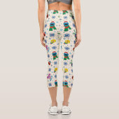 Sesame Street Christmas Snowflake Pattern Capri Leggings (Rückseite)