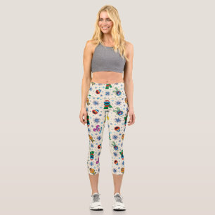 Sesame Street Christmas Snowflake Pattern Capri Leggings