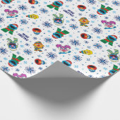 Sesame Street Christmas Snowflake Pattern Geschenkpapier (Ecke)