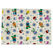 Sesame Street Christmas Snowflake Pattern Große Geschenktüte (Rückseite)