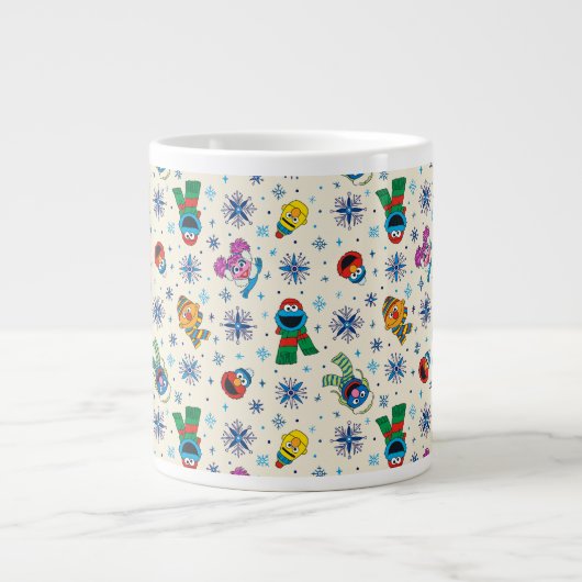 Sesame Street Christmas Snowflake Pattern Jumbo-Tasse (Vorderseite)