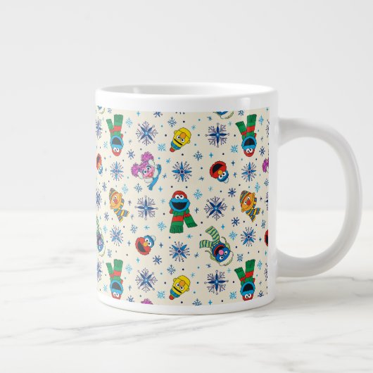 Sesame Street Christmas Snowflake Pattern Jumbo-Tasse (Rechts)