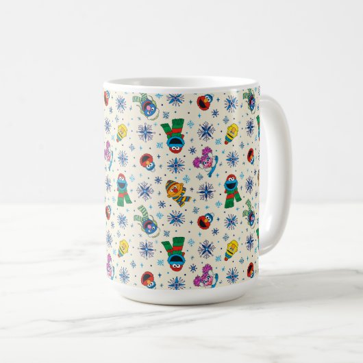 Sesame Street Christmas Snowflake Pattern Kaffeetasse (VorderseiteRechts)