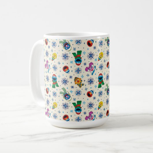 Sesame Street Christmas Snowflake Pattern Kaffeetasse (Vorderseite Links)
