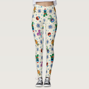 Sesame Street Christmas Snowflake Pattern Leggings