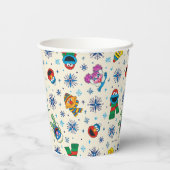 Sesame Street Christmas Snowflake Pattern Pappbecher (Rückseite)
