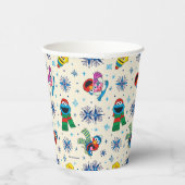 Sesame Street Christmas Snowflake Pattern Pappbecher (Rechts)