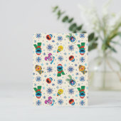Sesame Street Christmas Snowflake Pattern Postkarte (Stehend Vorderseite)