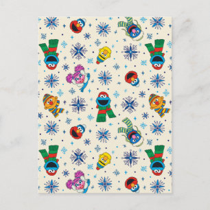 Sesame Street Christmas Snowflake Pattern Postkarte
