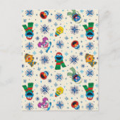 Sesame Street Christmas Snowflake Pattern Postkarte (Vorderseite)