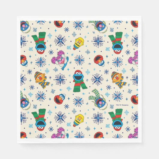 Sesame Street Christmas Snowflake Pattern Serviette (Vorderseite)