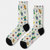 Sesame Street Christmas Snowflake Pattern Socken (Linkes Detail)