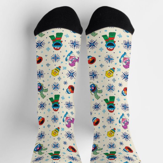 Sesame Street Christmas Snowflake Pattern Socken (Oben)