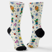 Sesame Street Christmas Snowflake Pattern Socken (Gewinkelt)