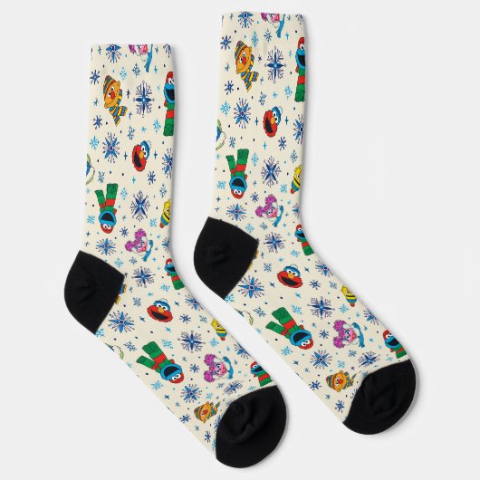 Sesame Street Christmas Snowflake Pattern Socken (Rechts)