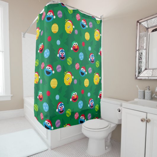 Sesame Street Christmas Tree Pattern Duschvorhang (Beispiel)