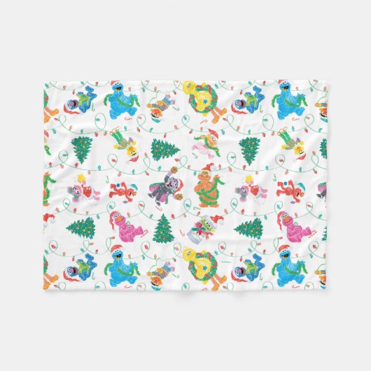 Sesame Street Christmas Tree Pattern Fleecedecke (Vorderseite (Horizontal))