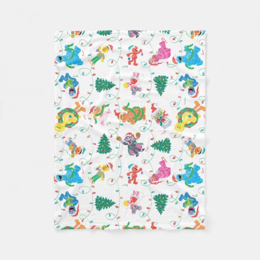 Sesame Street Christmas Tree Pattern Fleecedecke (Vorderseite)