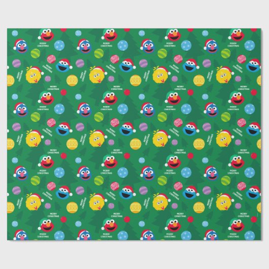 Sesame Street Christmas Tree Pattern Geschenkpapier (Flach)