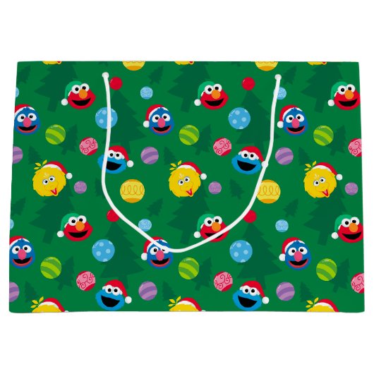 Sesame Street Christmas Tree Pattern Große Geschenktüte (Vorderseite)