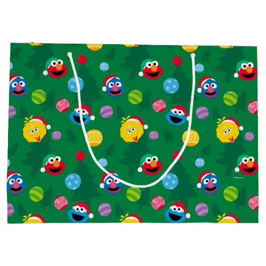 Sesame Street Christmas Tree Pattern Große Geschenktüte (Rückseite)