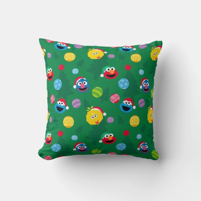 Sesame Street Christmas Tree Pattern Kissen (Vorderseite)