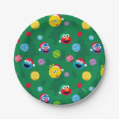 Sesame Street Christmas Tree Pattern Pappteller (Vorderseite)