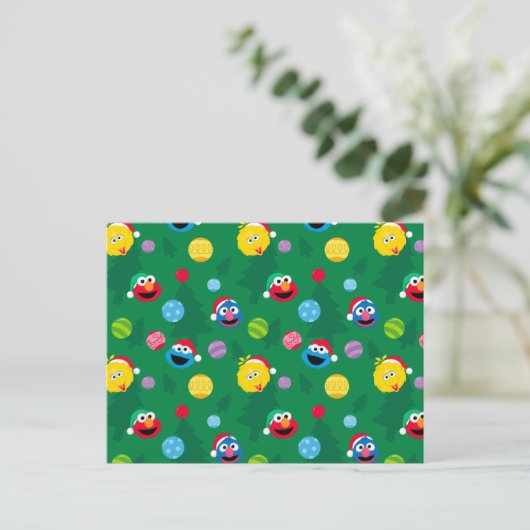 Sesame Street Christmas Tree Pattern Postkarte (Stehend Vorderseite)