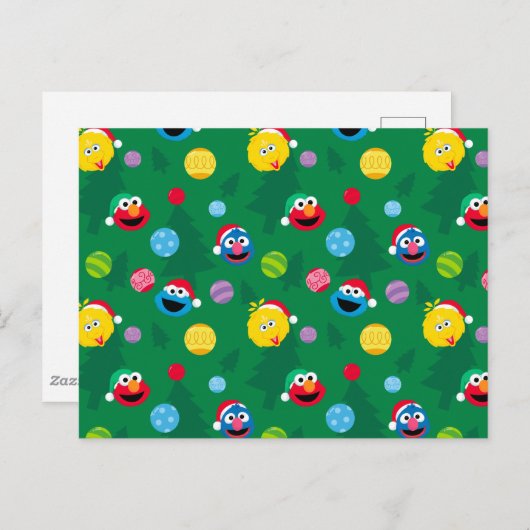Sesame Street Christmas Tree Pattern Postkarte (Vorne/Hinten)