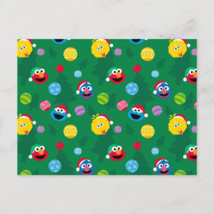 Sesame Street Christmas Tree Pattern Postkarte