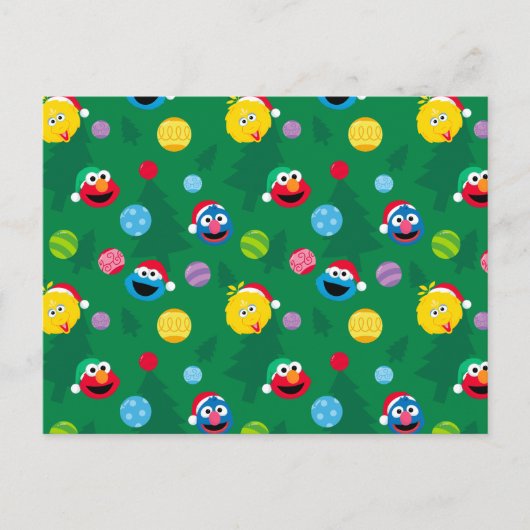 Sesame Street Christmas Tree Pattern Postkarte (Vorderseite)