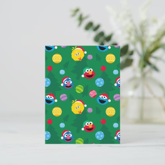 Sesame Street Christmas Tree Pattern Postkarte (Stehend Vorderseite)