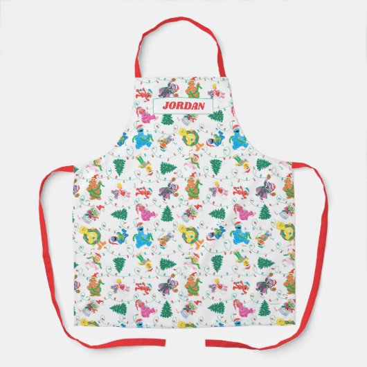 Sesame Street Christmas Tree Pattern Schürze (Vorderseite)