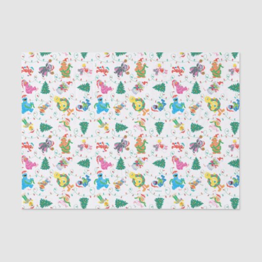 Sesame Street Christmas Tree Pattern Seidenpapier (Vorderseite)