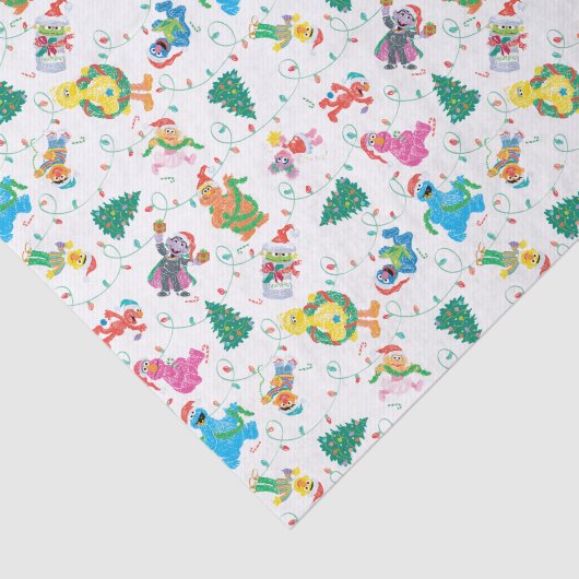 Sesame Street Christmas Tree Pattern Seidenpapier (Ausschnitt)