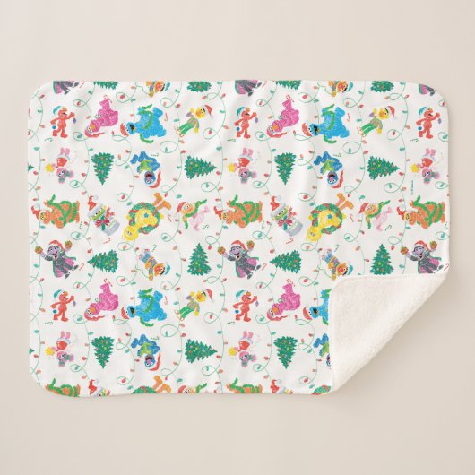 Sesame Street Christmas Tree Pattern Sherpadecke (Vorderseite (Horizontal))