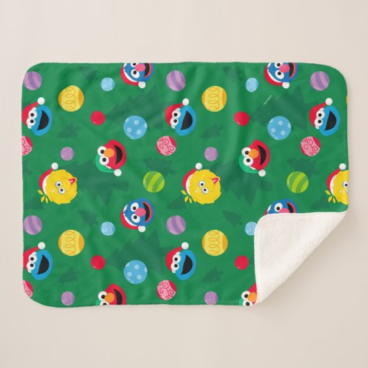 Sesame Street Christmas Tree Pattern Sherpadecke (Vorderseite (Horizontal))